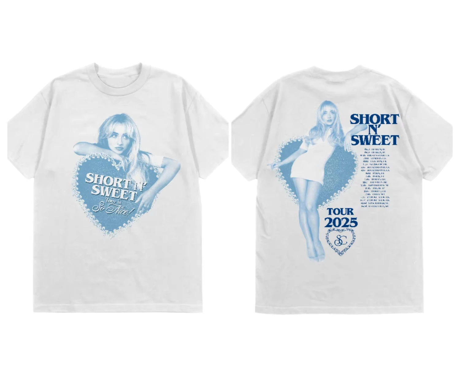 2026 Men Retro Lingerie Graphic T‑Shirt Blue Lace Nightgown Double‑Sided Print Short Sleeve Streetwear Tops