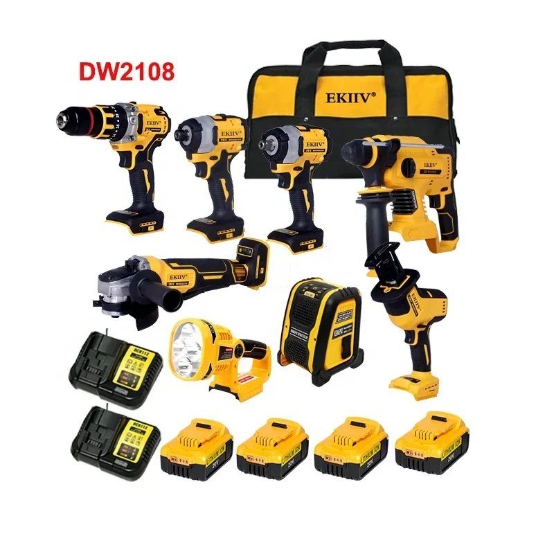 

Professional Practical Home ekiiv Kit Electrician Basic Tool Set 20v combo kit cordless