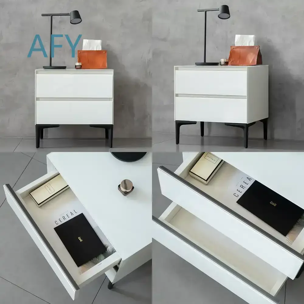 Modern Simple Bedside Table for Wabi Sandy Rustic Style Bedroom Locker for Nordic Minimalist Decor Tempered Glass Nightstand