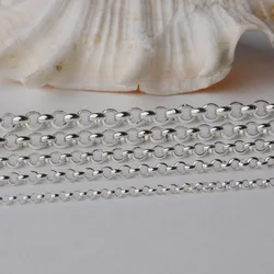 Silver Rolo Chain, 925 Silver Belcher Chains,Sterling Silver Rollo/Rolo Link Cable Chain for jewelry making Sterling Sil