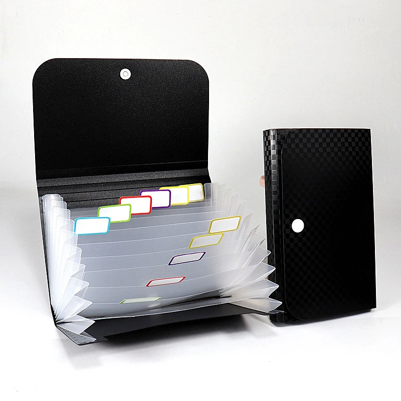 7-layer 13-layer File Case Waterproof With Self-adhesive Index Tabs Small File Wallet Receipt Folder A6 Accordion Folder