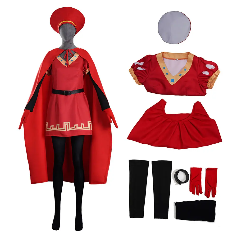 

Adult Lord Farquaad Top Cloak Hat Belt Gloves Stockings Women Cosplay Costume Fantasia Outfits Halloween Carnival Party Suit