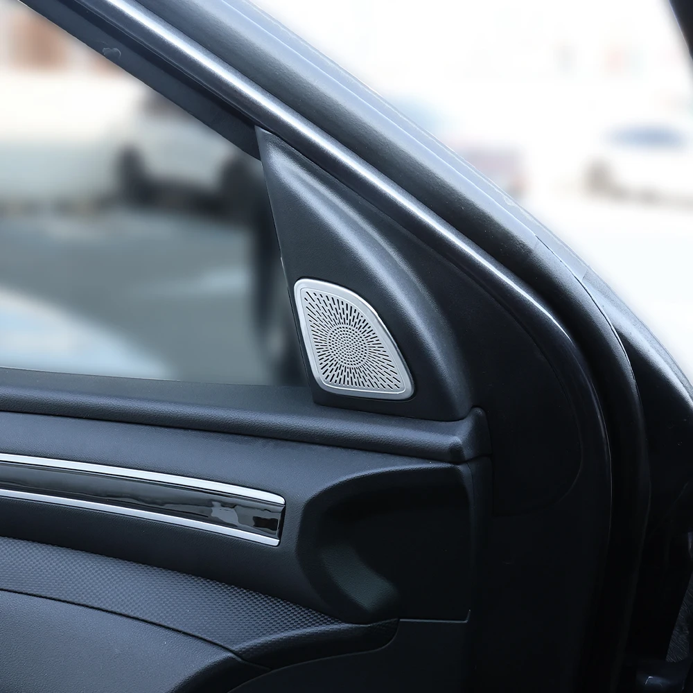 

2PCS For Hyundai Tucson NX4 2022-2026 Car Set Door A-Pillar Horn Cover Speaker Decorative Stickers Stainless Steel Material