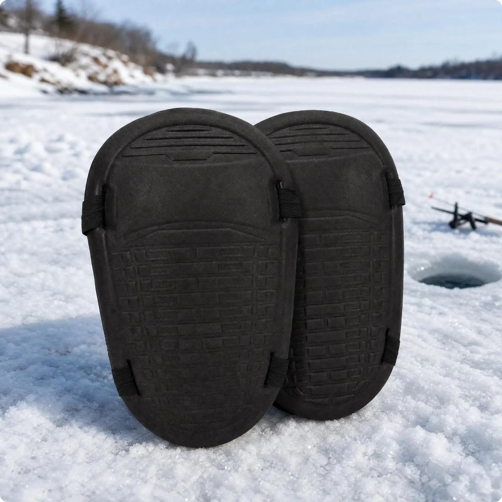 Impact Resistant Winter Knee Protector EVA Foam Hard Shell Black for Outdoor Work Cold Weather Safety Equipment