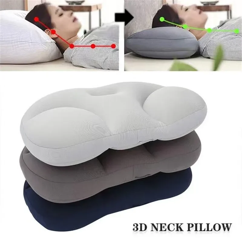 Microproducer Shaped 3D Sleep Pillow, Soft Bed Pillow, Breathable Cervical Foam Pillow, Versatile Deep Sleep Pillow