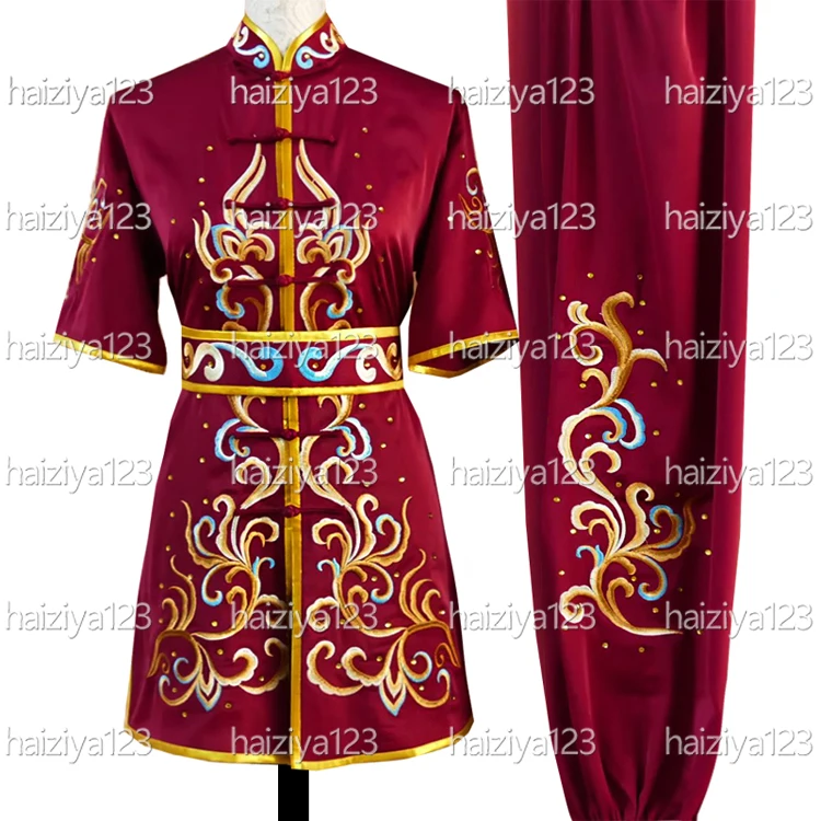 

Одежда для ушу с вышивкой цветов, наряд Чанцюань, униформа кунг-фу, гоночный наряд, одежда для женщин, девочек, мальчиков, взрослых, унисекс