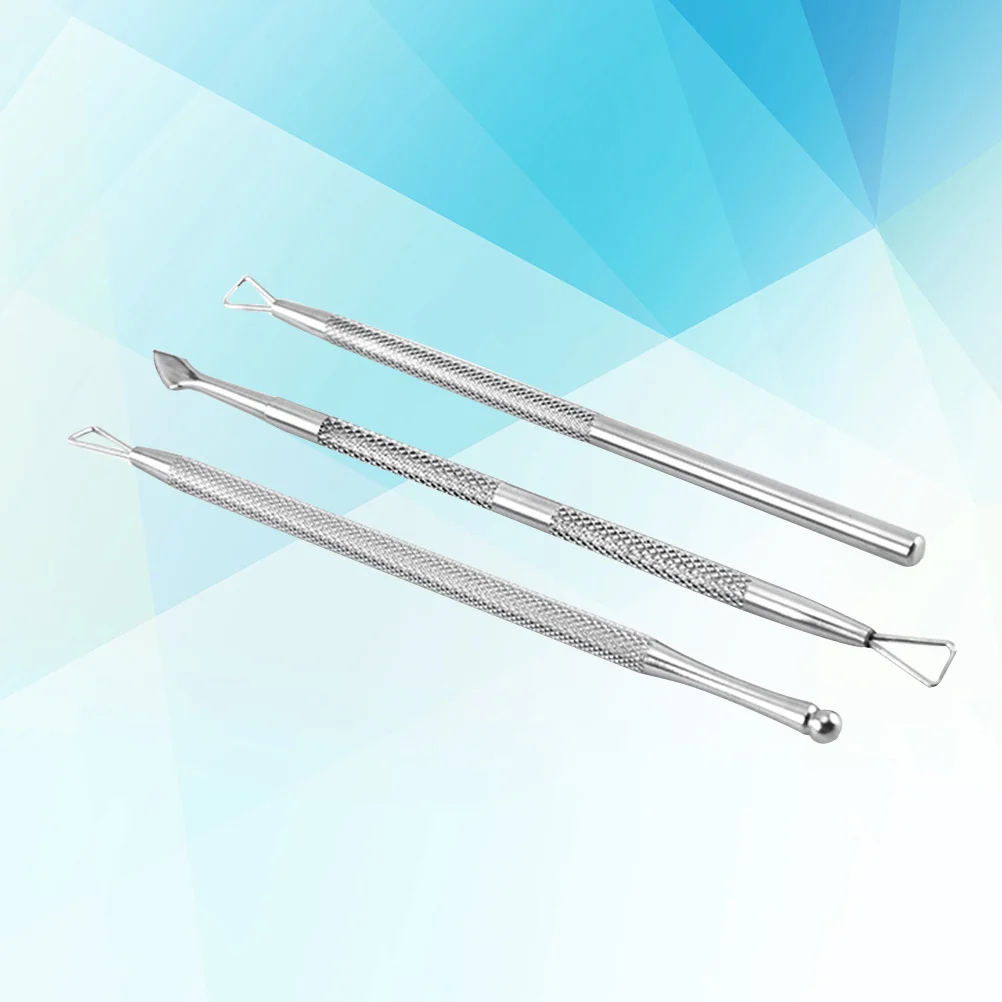 

3 шт., набор толкателей для кутикулы из нержавеющей стали, профессиональный инструмент для удаления омертвевшей кожи для маникюра, педикюра, набор для ухода за ногтями, инструмент для ногтей