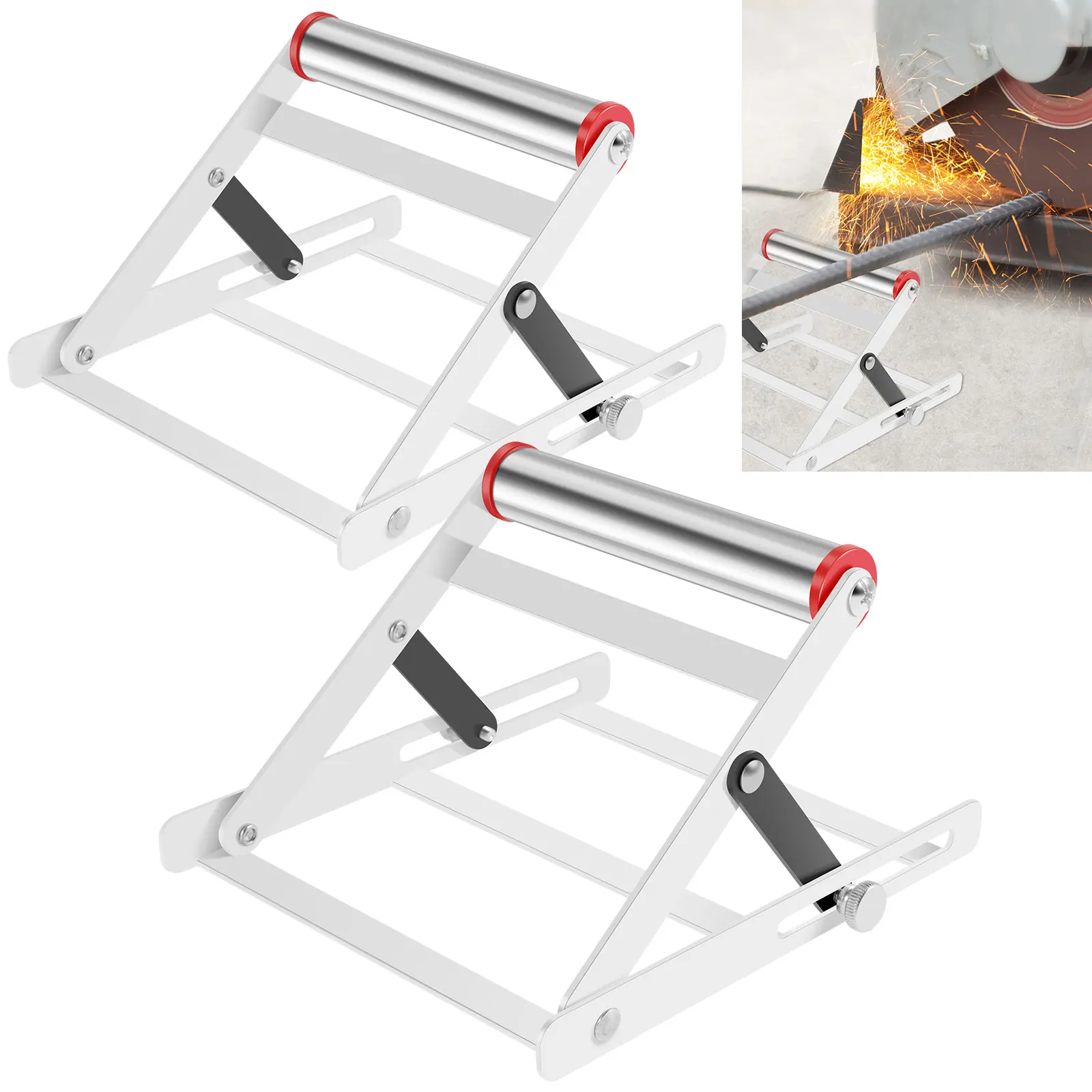 2Pcs Cutting Machine Support Foldable Table Saw Support Stand Adjustable Height 2.17-5.31inch Cutting Machine Workbench Lift