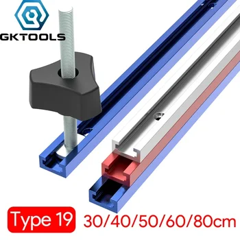 Tipo 19 30 cm-80 cm in lega di alluminio T Slot Slide Mitra Track Rail per scivolo Tracce a T Lavorazione del legno fai da te Sega/Tavolo del router Strumenti per banco di lavoro