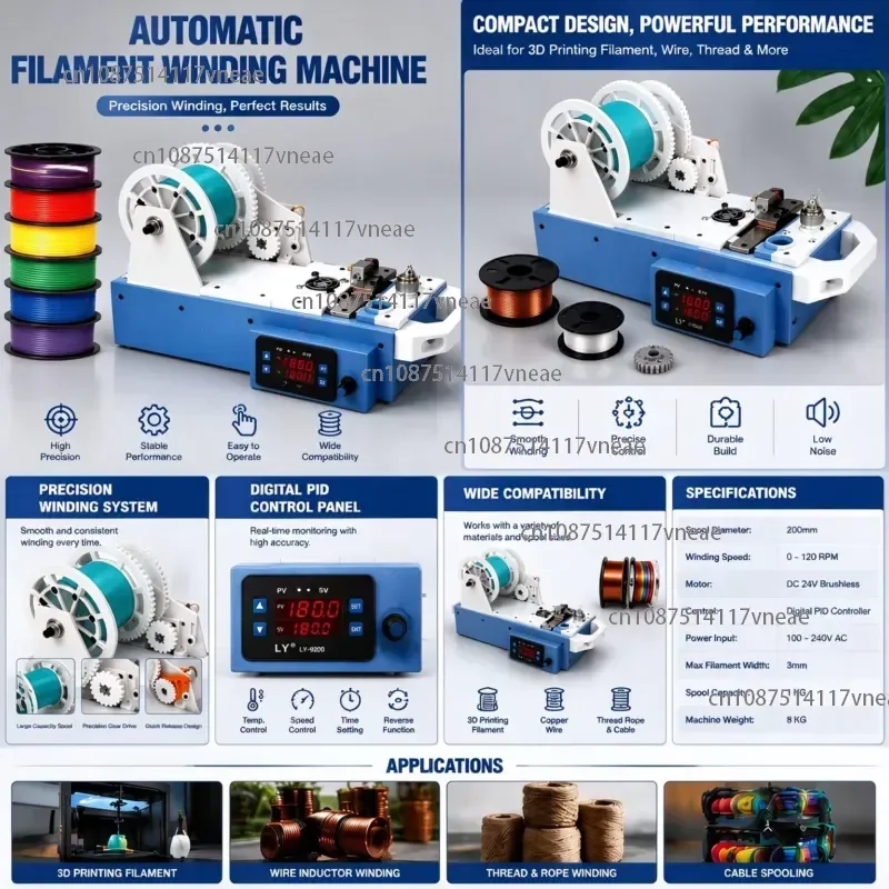 Desktop 3D Printing Extruder PET Filament Maker Micro Plastic SilkMaker PET Bottle Recycling Filament Making Machine