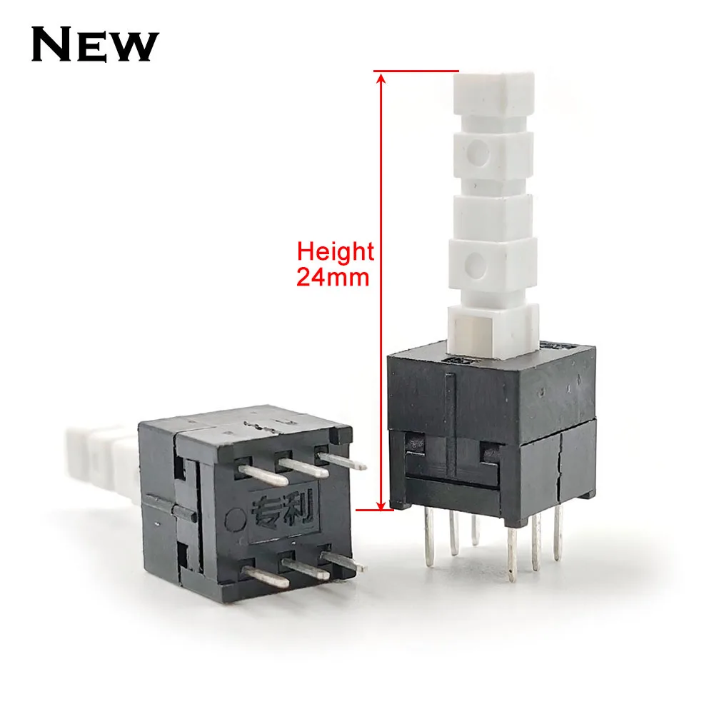 8.5 X 8.5 X 24mm Sound Console Push Button Switch 3.3mm Square Head Handle Height 16mm Total Height 24mm