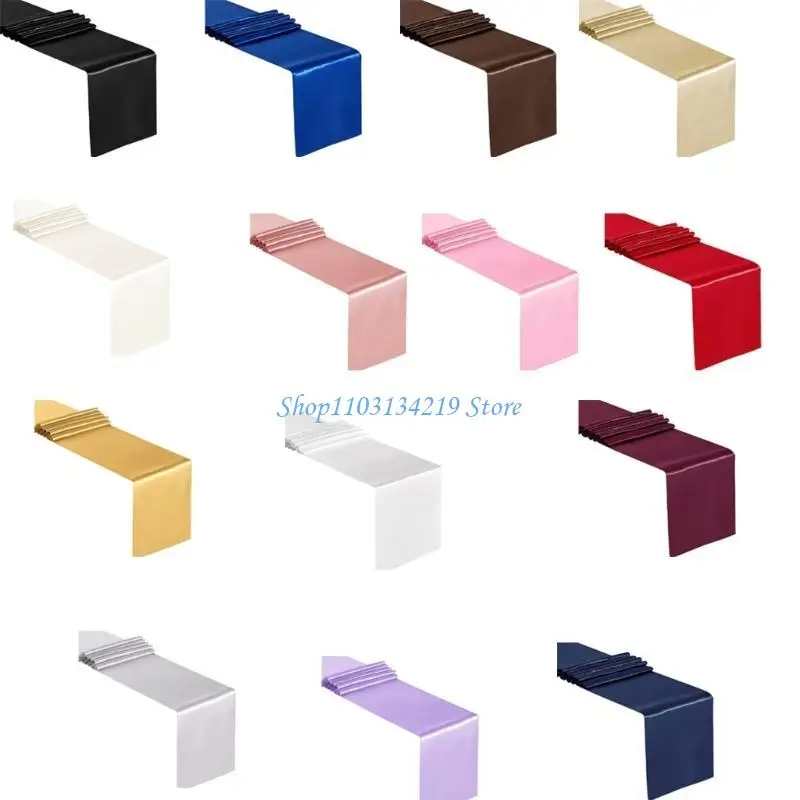 

N5KC Solid Color Satins Table Runner 12x108inch" for Luxurious Event Decoration