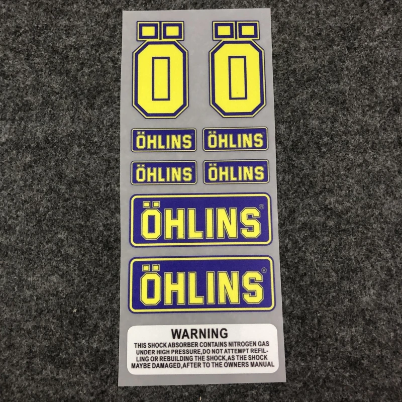 Motorcycle shock absorber sun protection and waterproof decorative stickers, shock absorber Ohlins reflective sticker logo view 5