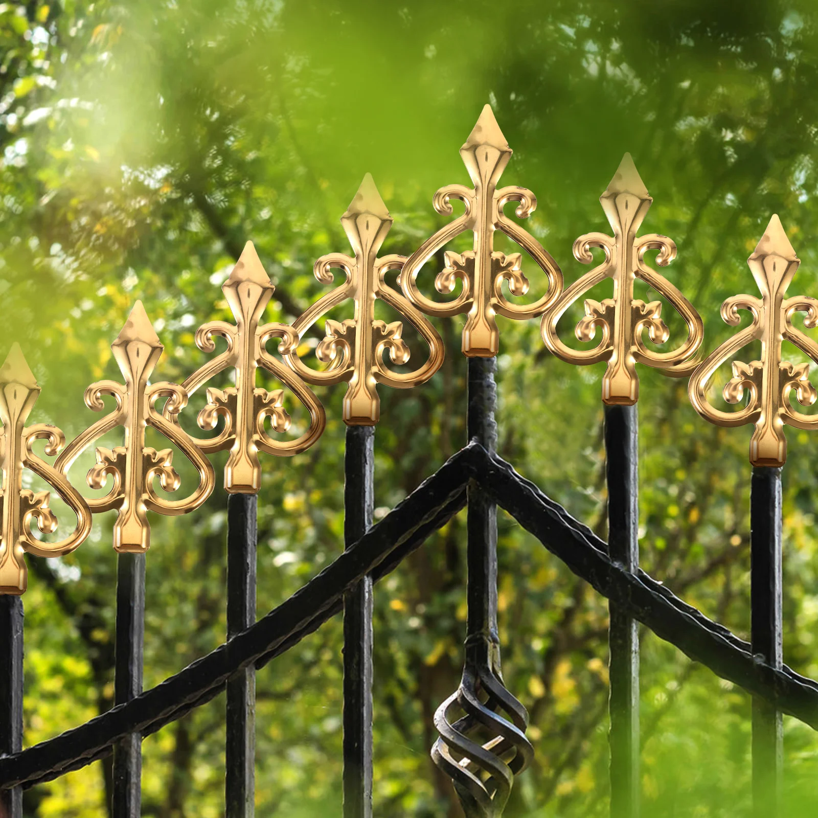 

6 шт., противоскользящие топы для забора, металлическая головка из алюминиевого сплава для наружного садового декора, нержавеющие украшения для забора