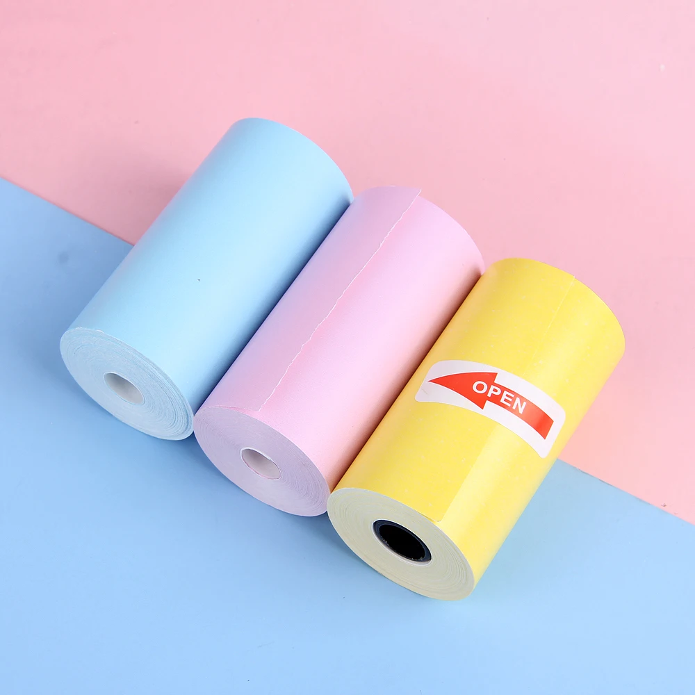 1 3 5 9 10 Rolls Thermal Paper White/Colorful/Adhesive/label Transparent Thermal 57*25mm Thermal Paper For Pocket  Mini Printer