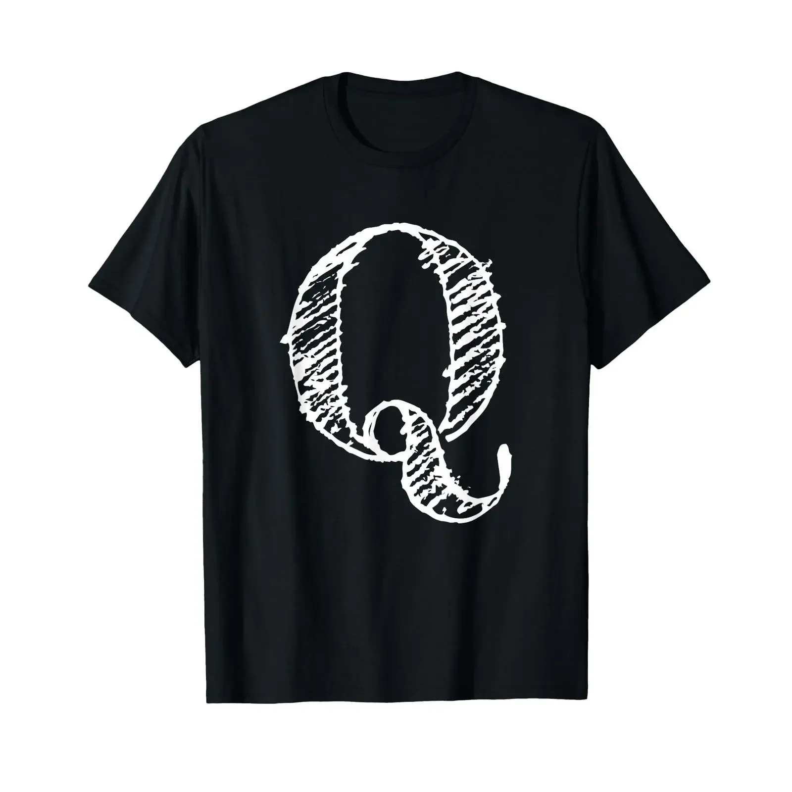 Bold Letter Q Decorative Alphabet Big Font Capital T Shirt vintage Washed Soft graphic Versatile Unisex fashion Comfortable