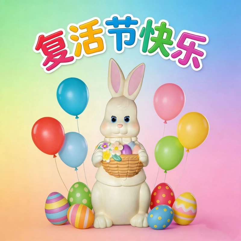 Large Cute Easter Bunny Rabbit 30cm Tall Resin Statue Funny Figurine Sculpture-Home Living Room Table Decor（Mold Not Included）
