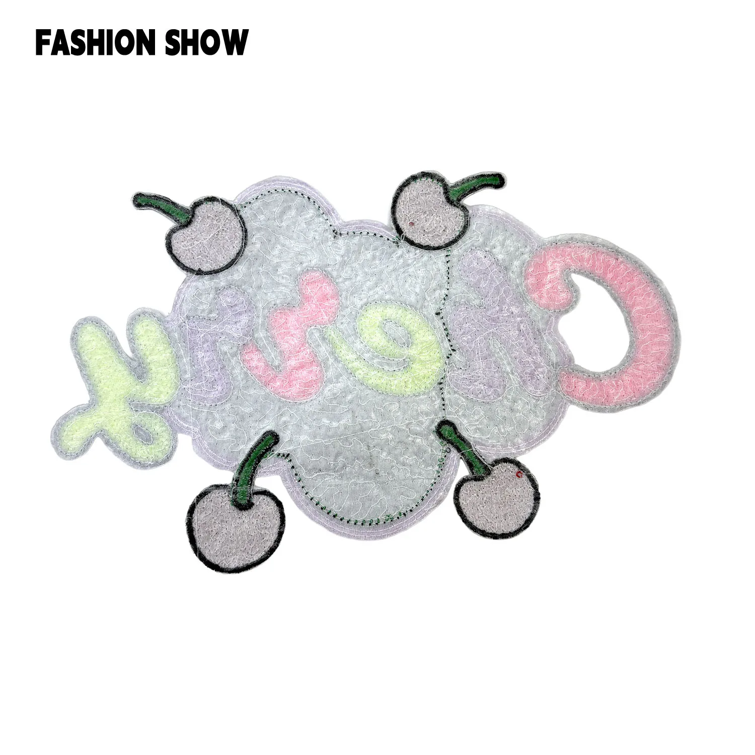 Cute Cloud/Cherry Sequin Embroidery Patches DIY Clothing Decoration Patches Iron-On or Sew-On Accessories for Sweatshirts, T-Shi
