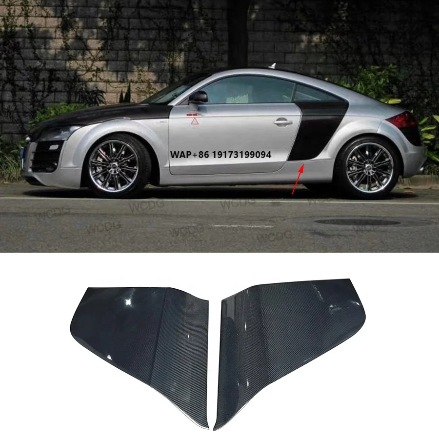 

R8 Style Carbon Fiber Door Panel for-Audi TT 8J MK2 2007-2014 Rear Door Side Fender Cover Panel Blades Car Body Kits