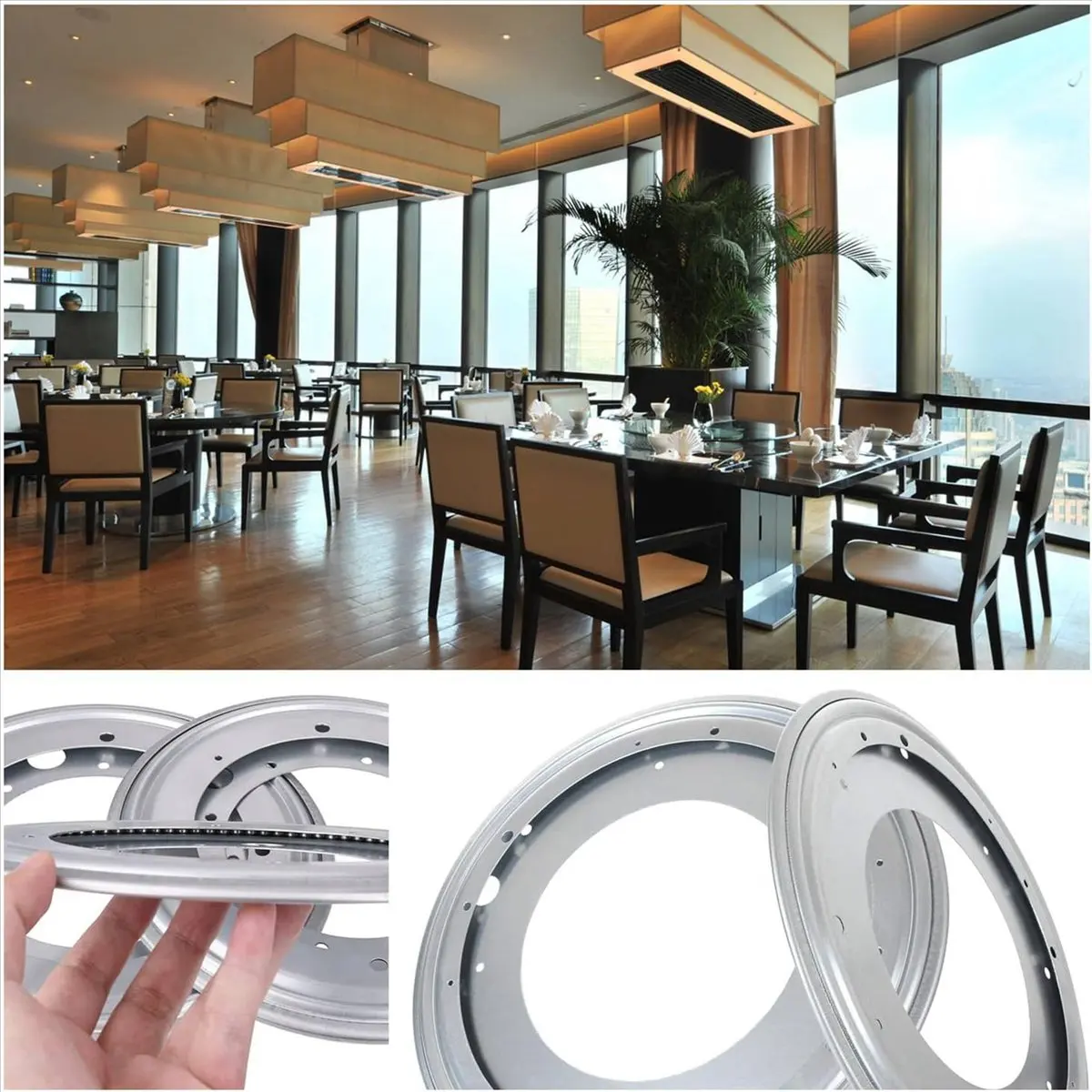 

AA83 2 Pack Lazy Hardware 12 Inch, 360° Rotating Bearing Plate 5/16Inch Thick, 750Lbs Heavy Duty Swivel Base