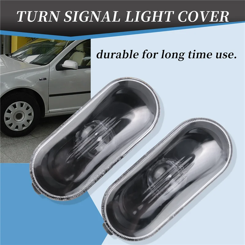 

AEE3-2Pcs Car Side Marker Turn Signal Warning Light Black Lamp Cover For MK4 Golf Jetta Bora,B5/B5.5 Passat,Beetle