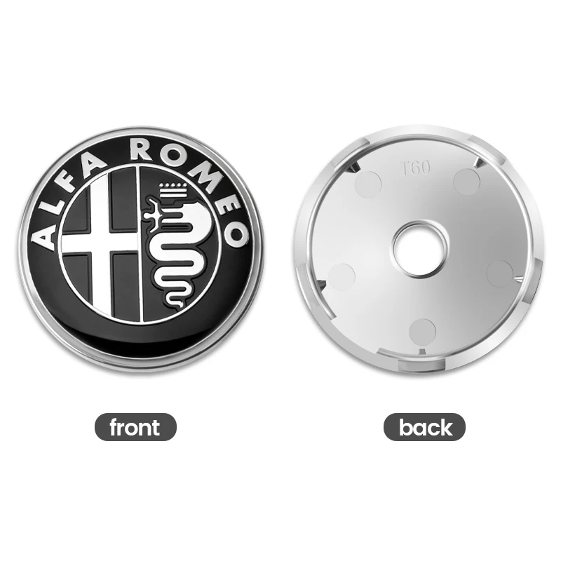 60MM Car Emblem Wheel Center Covers Hub Cap Stickers Auto Refit For Alfa Romeo Sportiva Giulia Giulietta 159 156 MITO Stelvio GT