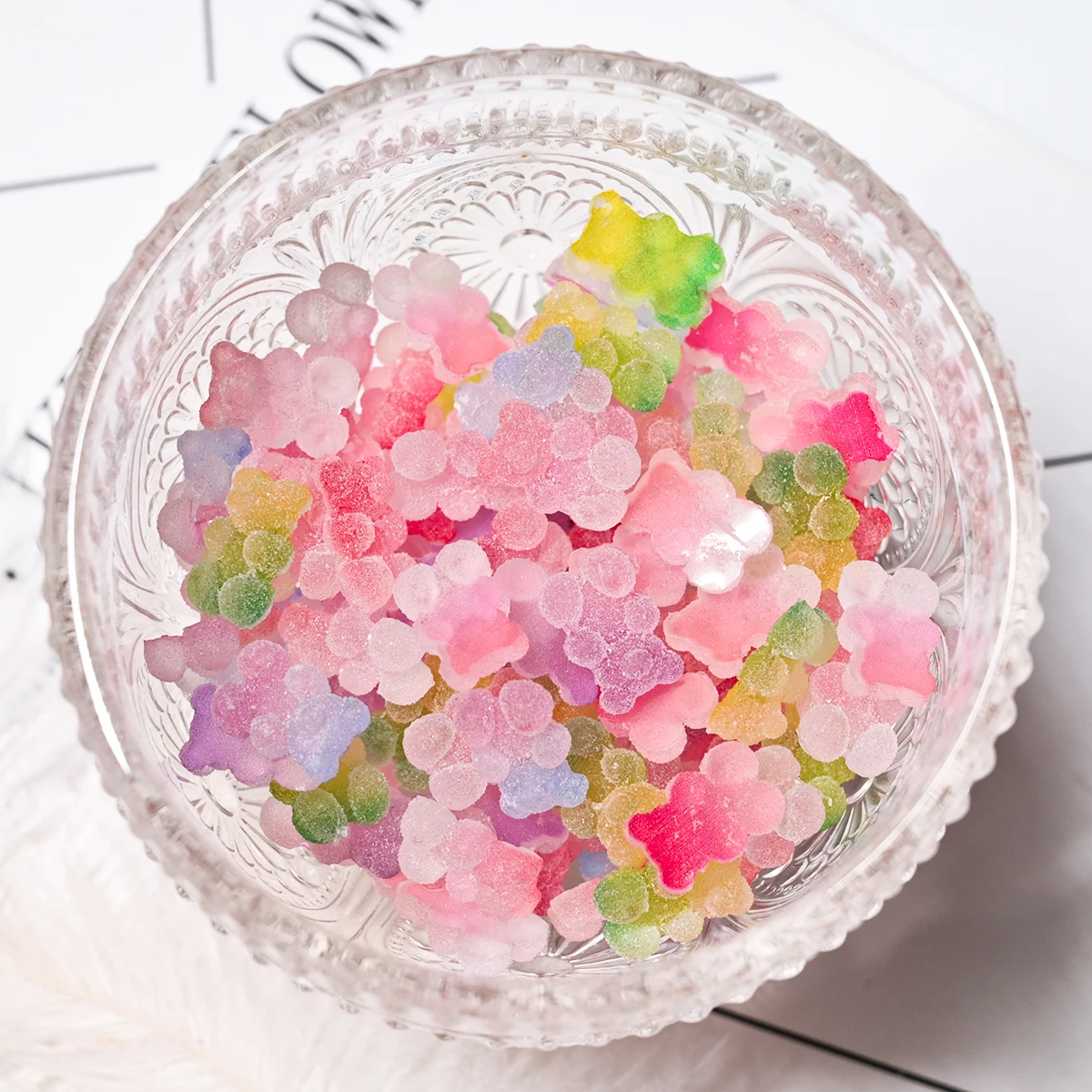 Breloques pour ongles en résine 3D, 50 pièces, ours bonbon, Y2K, dégradé Kawaii, gommeux, ours coloré, ornements pour ongles, épingle à cheveux, artisanat de téléphone, déco