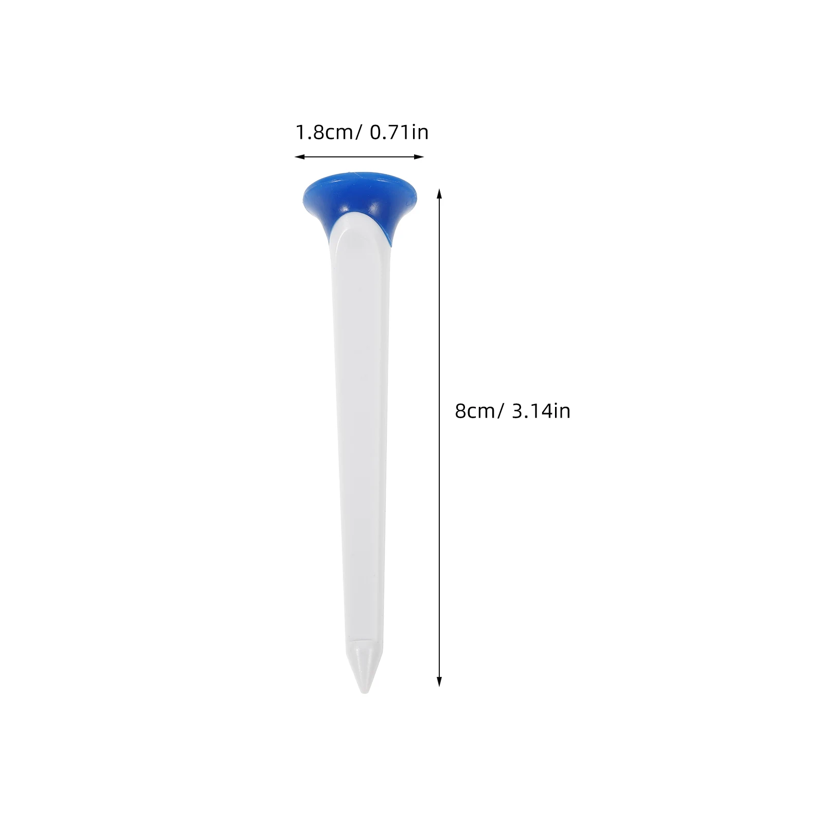 10pcs Golf Tees Plastic Ball Durable TPE Not Break Deform Simple Shape Easy Use Blue White Round 8cm Height Perfect Gifts