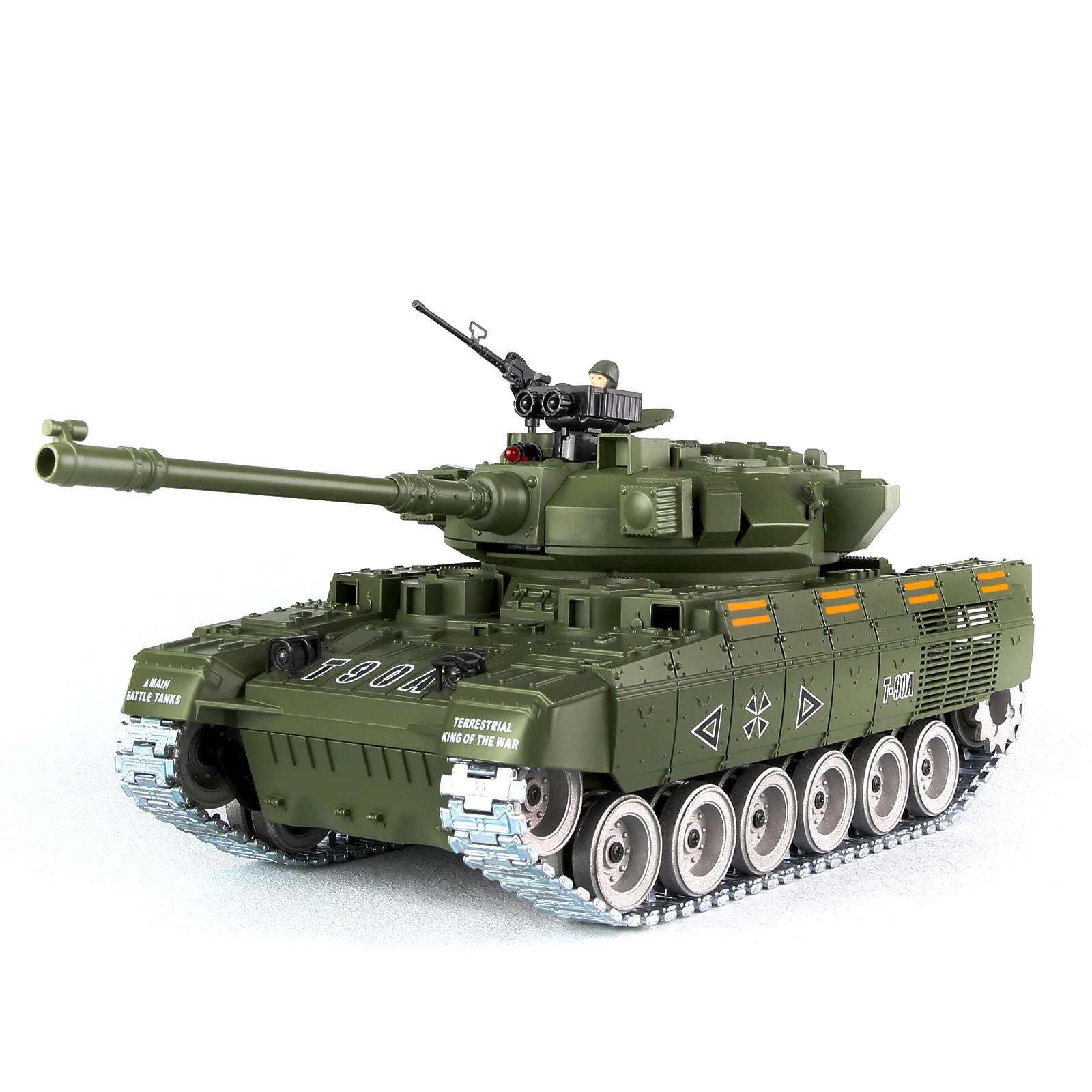 子供と大人のための軍用戦車,360度回転,2.4GHz, 1:16, T-80度回転,煙軍のおもちゃを備えたロシアの砲塔