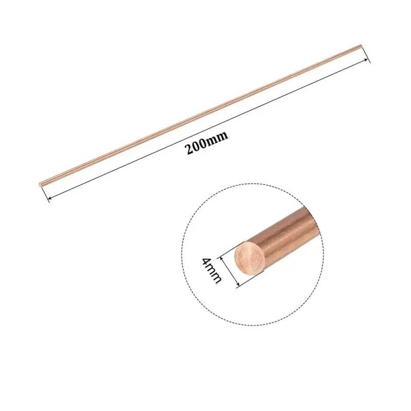Tiges rondes en cuivre, 50-300mm de long, tiges en cuivre nu, adaptées au tournage sur tour, idéales pour les travaux manuels en métal, 1 à 5 pièces