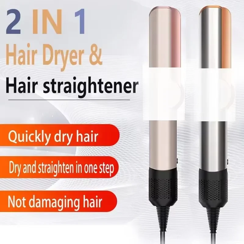 

Professional 2-in-1 Negative Ion Hair Dryer & Straightener Long-Lasting Styling Tool Dual-Use Straightener for Wet or Dry Hair