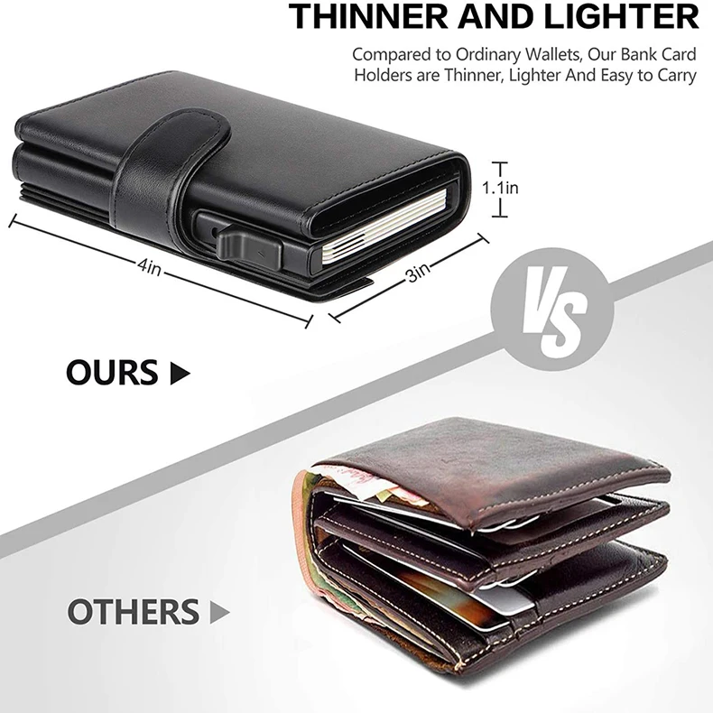 Rfid Microfiber Leather Men Wallets Fashion Credit Card Holder Trifold Wallet Money Bags Smart Slim Thin Pocket Wallet Black