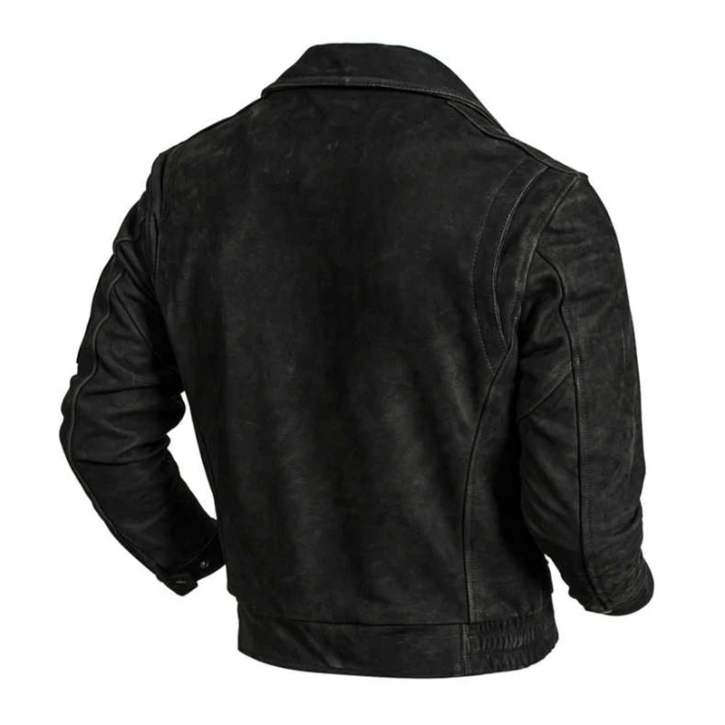 2023 New Air Force Flight Suit Top Layer Matte Cowhide Genuine Leather Jacket Men's Retro Genuine Leather Black Jacket Trendy