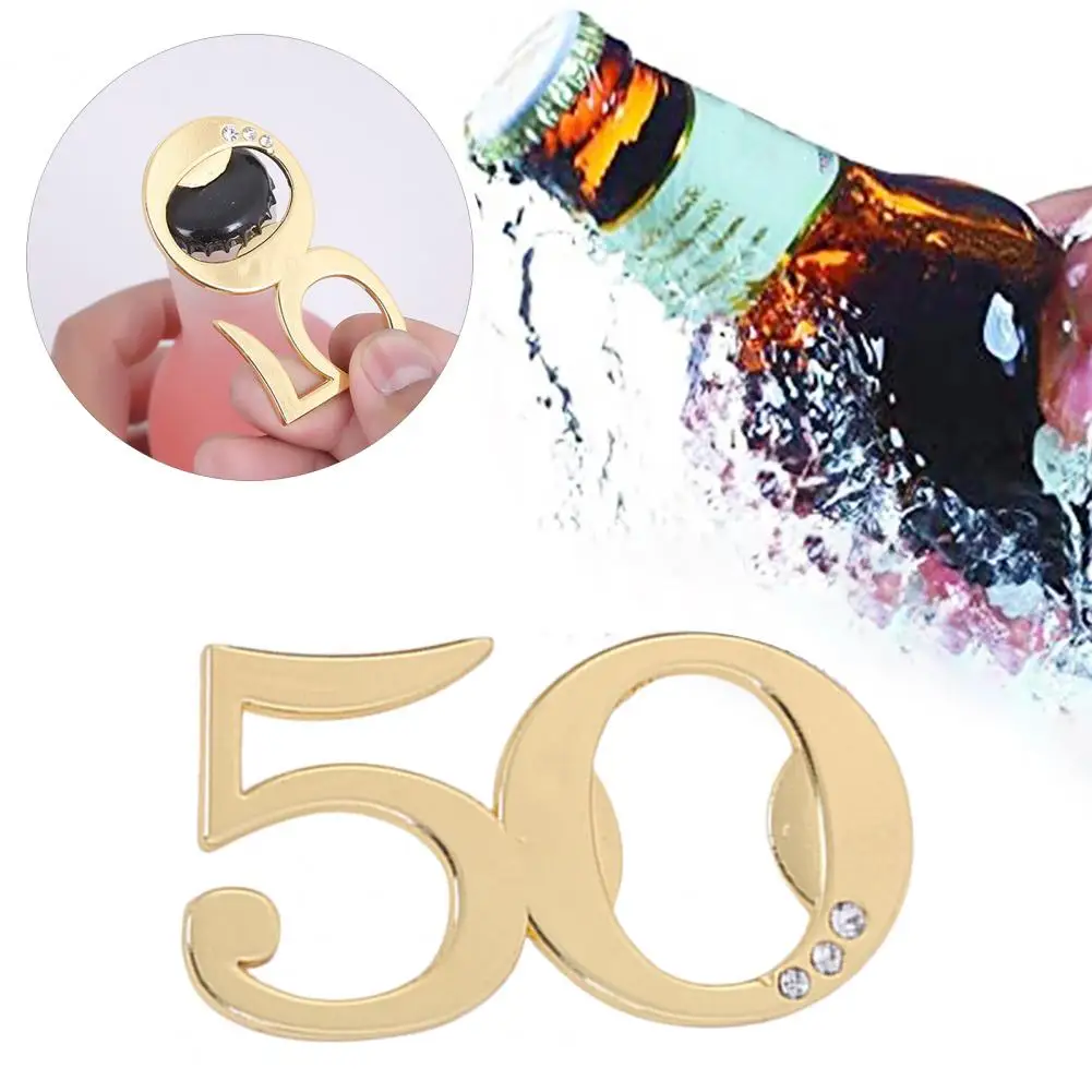 Gold 50 Year Manual Bottle Opener Creative Digital Modeling Souvenir Zinc Alloy Birthday Party Favors Bottle Opening Tool
