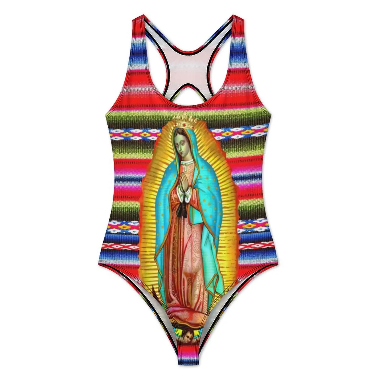 Virgin Mary Swimsuit Sexy Our Lady of Guadalupe One Piece Swimwear Push Up Swimsuits Fantasy Vacation Bath Monokini