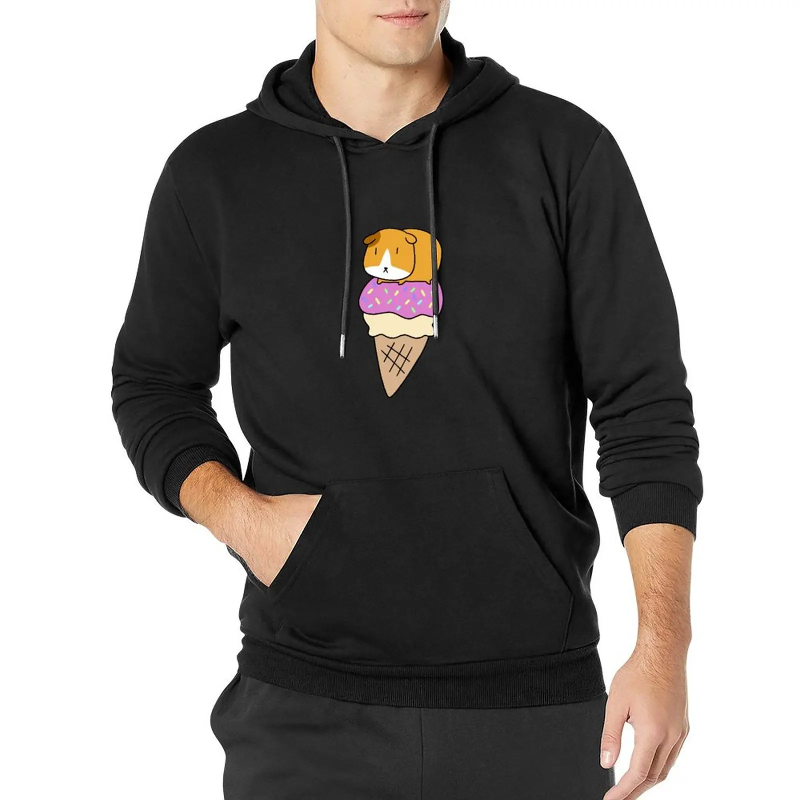 

Icecream Guinea Pig Pullover Hoodie mens clothes graphic t shirts men anime clothes men's clothing men's oversize hoodie