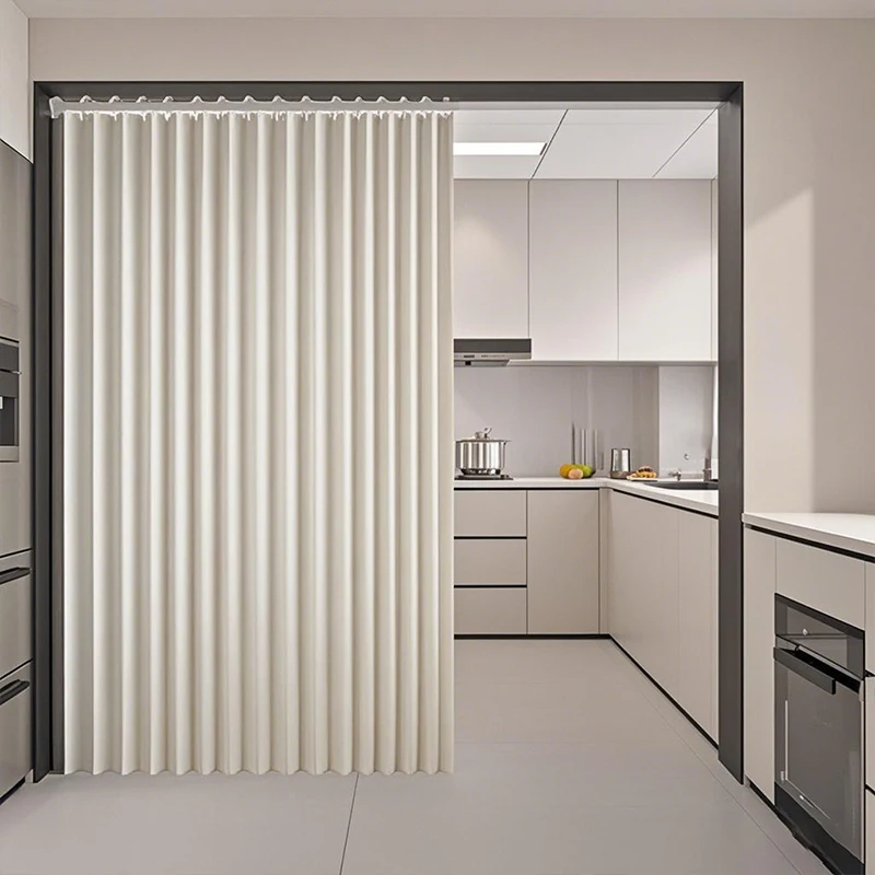 Cortina Divisoria para Balcón y Cocina, Panel de Privacidad Suave con Elegante Cortina y Decoración Moderna para el Hogar