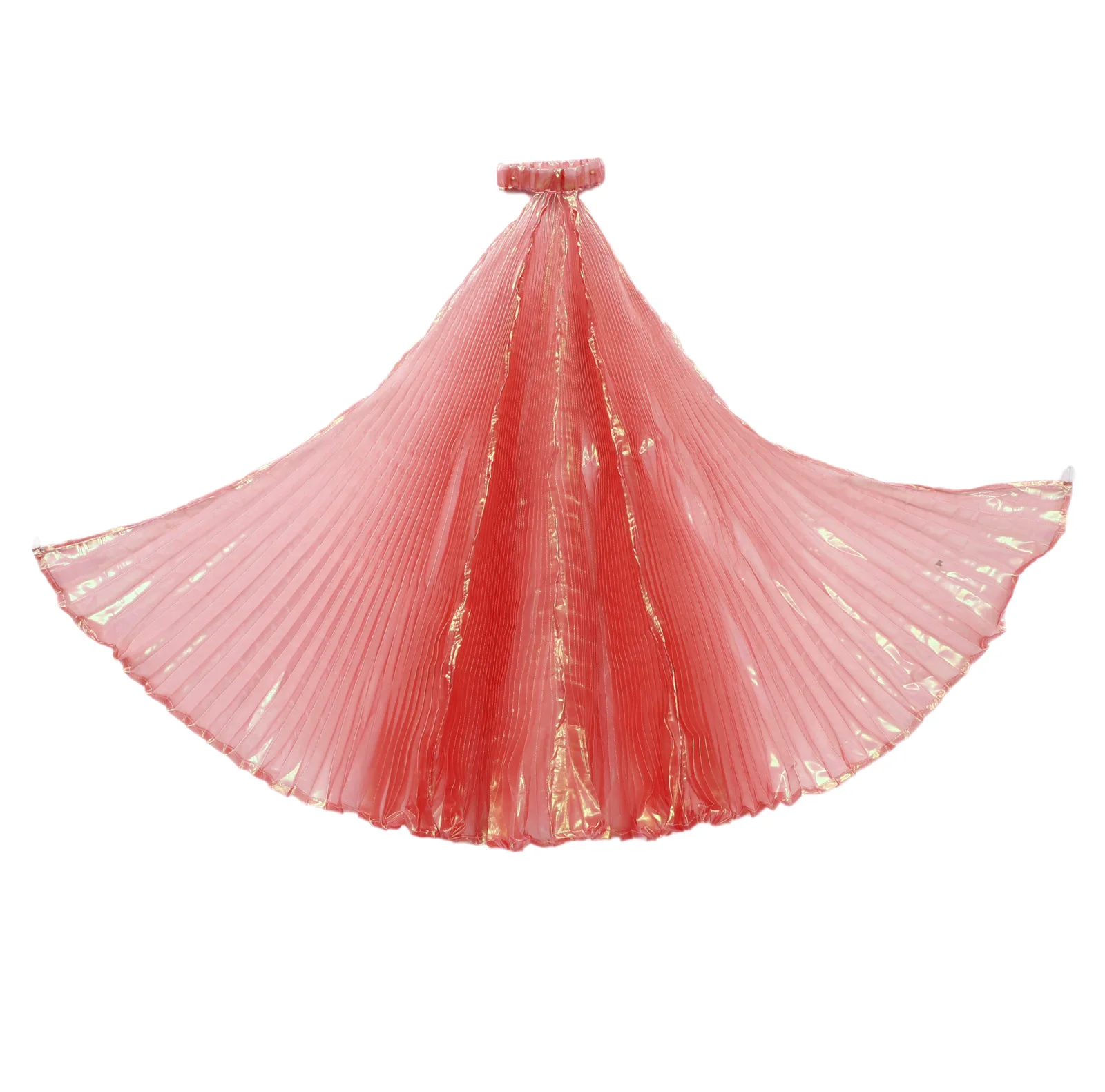 Capa plisada para danza del vientre para niños, capa de hilo sinfónico, gancho de mano, accesorios de actuación de baile, alas colgantes de Color para el cuello, accesorio de disfraz