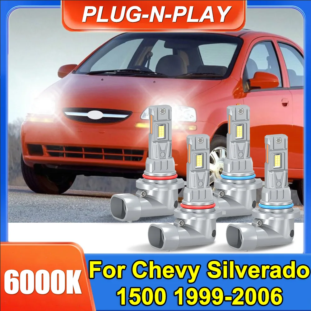 

For Chevy Silverado 1500 1999-2006 9005 9006 LED Headlight Bulbs Super Bright 6000k Single Copper Tube Auto Light Bulbs