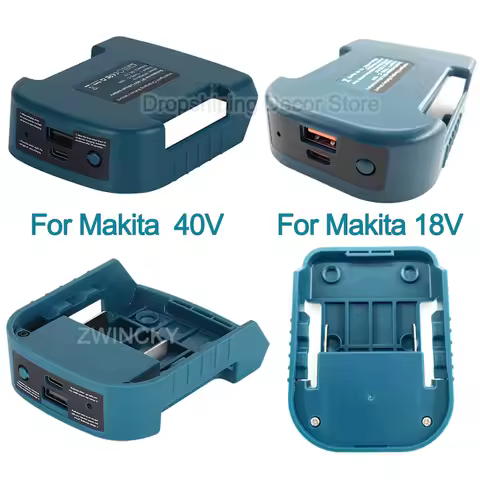 Portable USB Battery Adapter Battery Holder For Makita 18V 40V Li-ion Battery With USB Type-C Charging Port Charging for Phone
