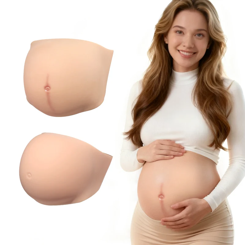 

LERVANLA Skinless Silicone Belly Lightweight Fake Pregnant Belly Props Transformation Unisex Belly Oversized Twins Cosplay