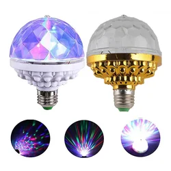 Multicolor Stage Rotating LED Bulb E27 Multi Changing Color LED Light Stage Light for Christmas Birthday Party Gold/White