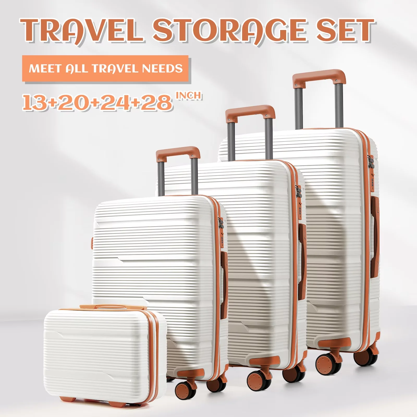 4pcs Travel Suitcase New Durable Luggage Sets Rolling Luggage TSA Lock Carry On Luggage Boarding Trolley Case 13 20 24 28 inch