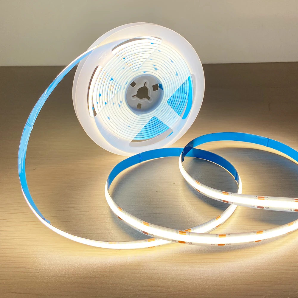 COB LED Strip Light 12V 24V 0.5m 1m 2m 3m 4m 5m 10m Flexible Dimmable Lamp Tape Band No point Warmwhite Natural white 3000-6500K