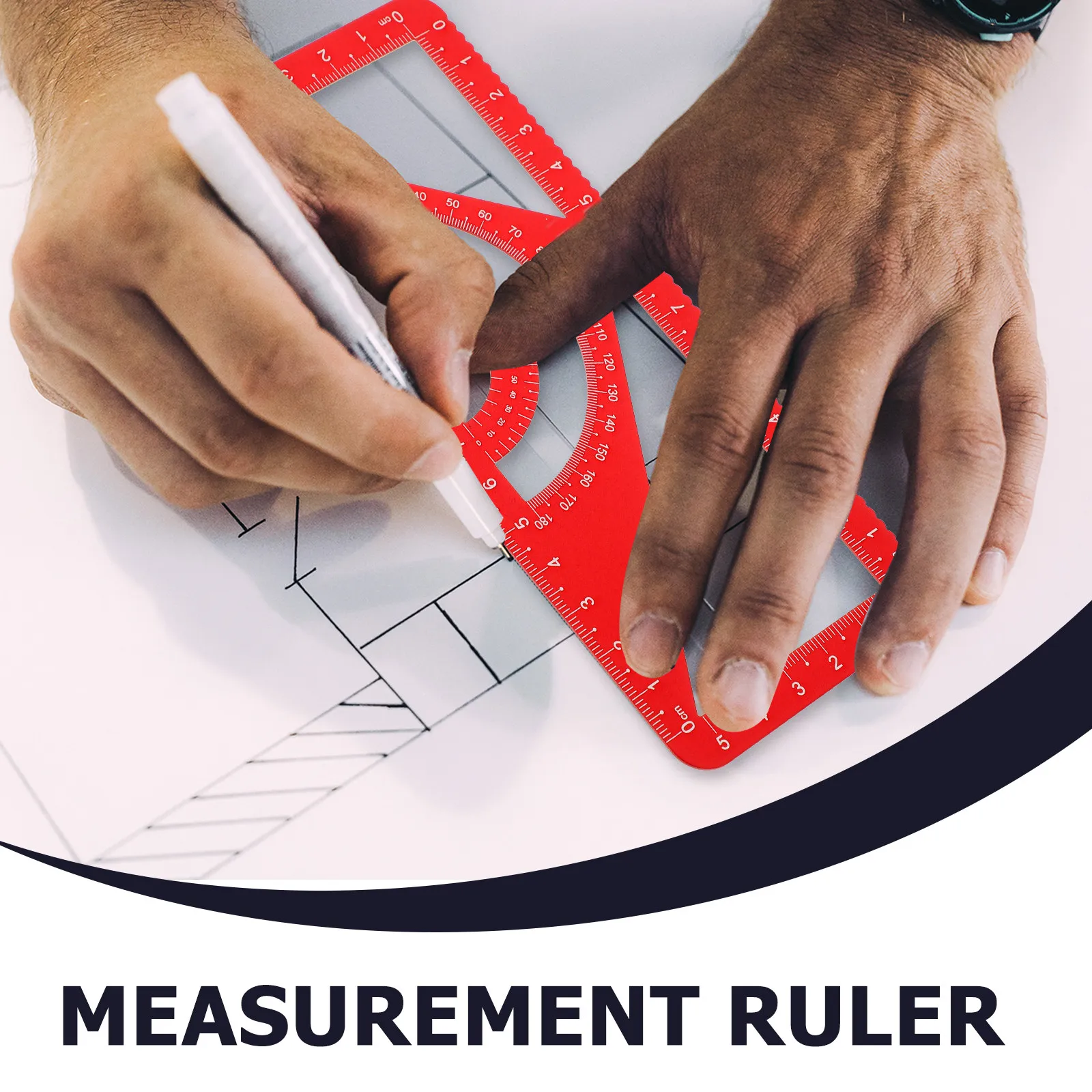 Aluminum Alloy Drawing Measurement Ruler Set Geometry Triangle Straightedge Protractor Professional Accuracy Tool