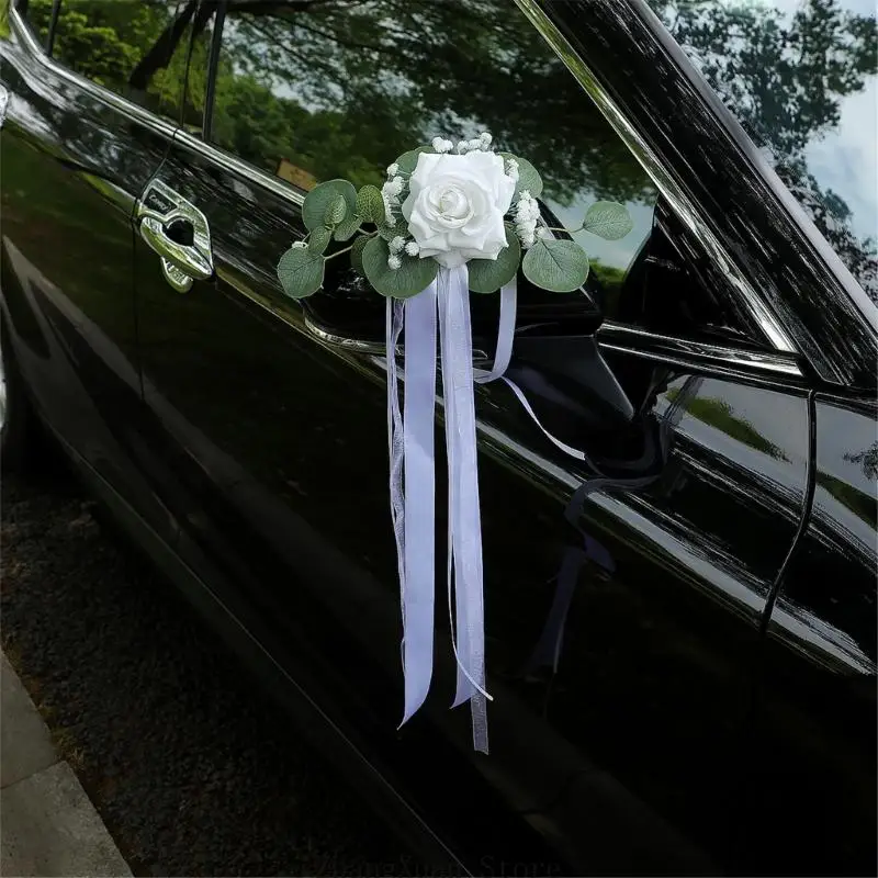 Künstlicher Rosenband-Akzent für Autospiegel, Stuhllehne und Hochzeits-Styling 3XUF – Detail 2