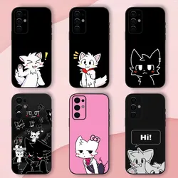 B-Boykisser Cat Cute Phone Case For Samsung S24,S21,S22,S23,S30,Ultra,S20,Plus,Fe,Lite,Note,10,9,5G Black Soft Shell