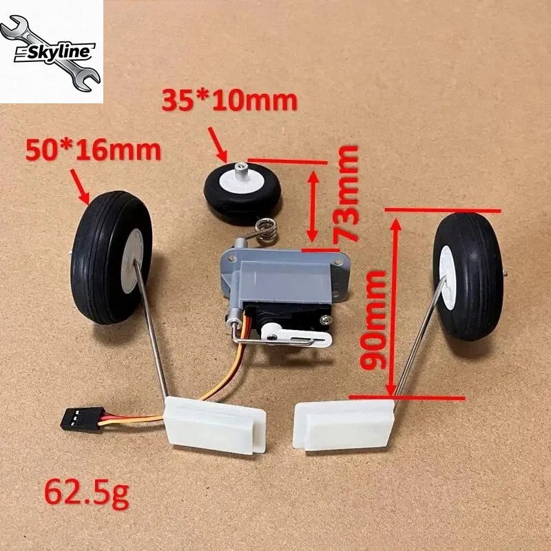 F-8E 64mm EDF Jet Airplane Spare Part-- Landing Gear with Servo For RC Plane DIY Models Hobby EDF Aircraft Toys Part