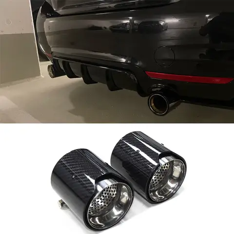 수정된 탄소 섬유 테일 파이프 머플러 파이프 팁, 깍지 ID 70mm, BMW M2 F87 M3 F80 M4 F82 F83 용 배기 파이프, 1 개 수정된 탄소 섬유 테일 파이프 머플러 파이프 팁, 깍지 ID 70mm, BMW M2 F87 M3 F80 M4 F82 F83 용 배기 파이프, 1 개