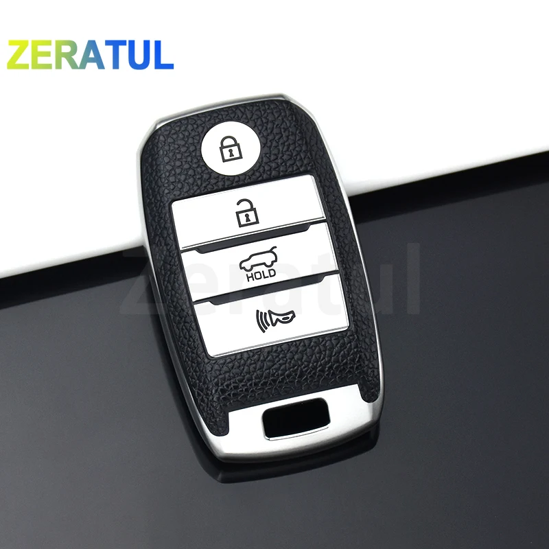 For Kia Sportage Cerato Optima K2 K3 K4 K5 Rio Picanto K2 Soul Sorento Sedona 4Buttons TPU Leather Car Remote Key Case Cover